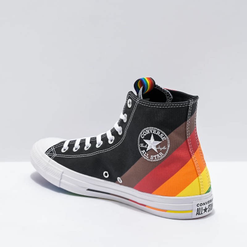 converse匡威男女鞋帆布鞋高帮系带情侣款彩虹印花正品399536