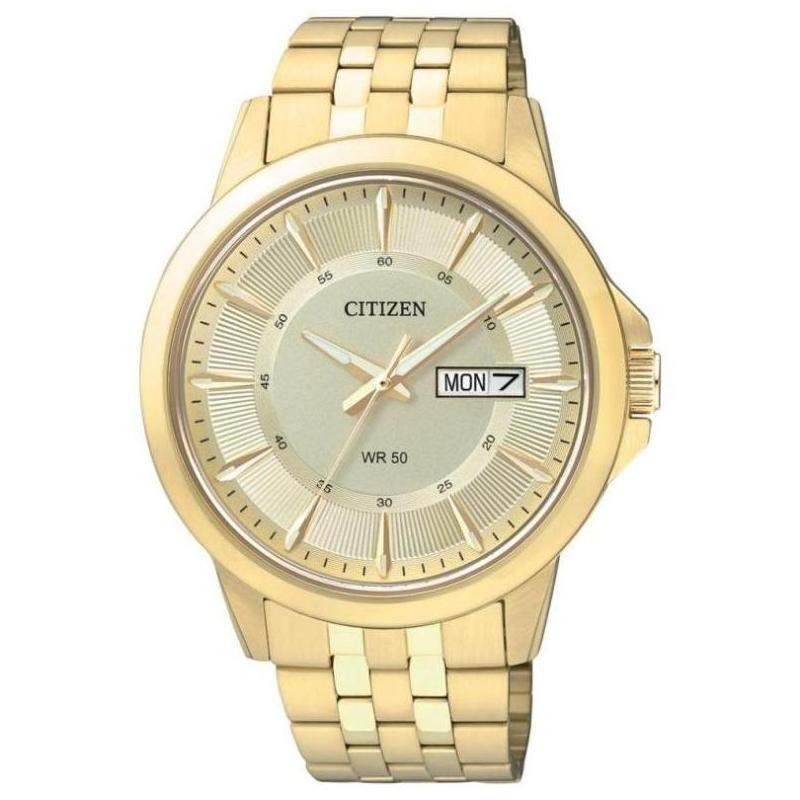 西铁城手表citizen指针石英不锈不锈钢钢带金色41mm日韩腕表