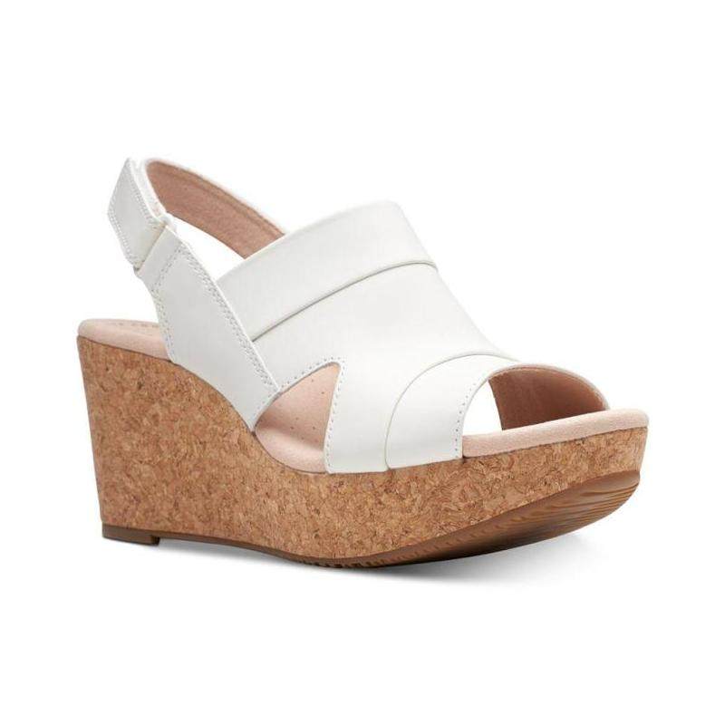 clarks其乐凉鞋夏季高跟坡跟皮质防水舒适正品时装凉鞋