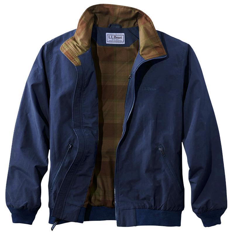 L.L.Bean/宾恩男棉外套夹克中年装男装拉链休闲上衣秋冬保暖立领