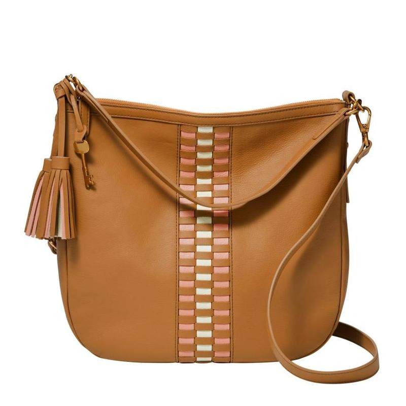 fossil棕色正品新款真皮礼物流苏复古包复古单肩通用款女包