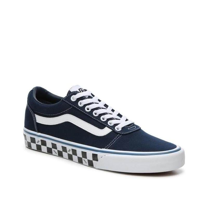 vans经典正品潮流学院底白棋盘格系带范斯帆男低帆布鞋