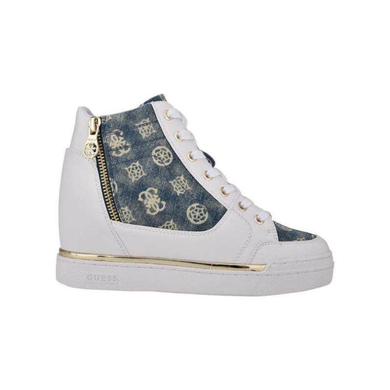 guess女鞋板鞋高帮系带运动休闲鞋柔软舒适印花正品12086263