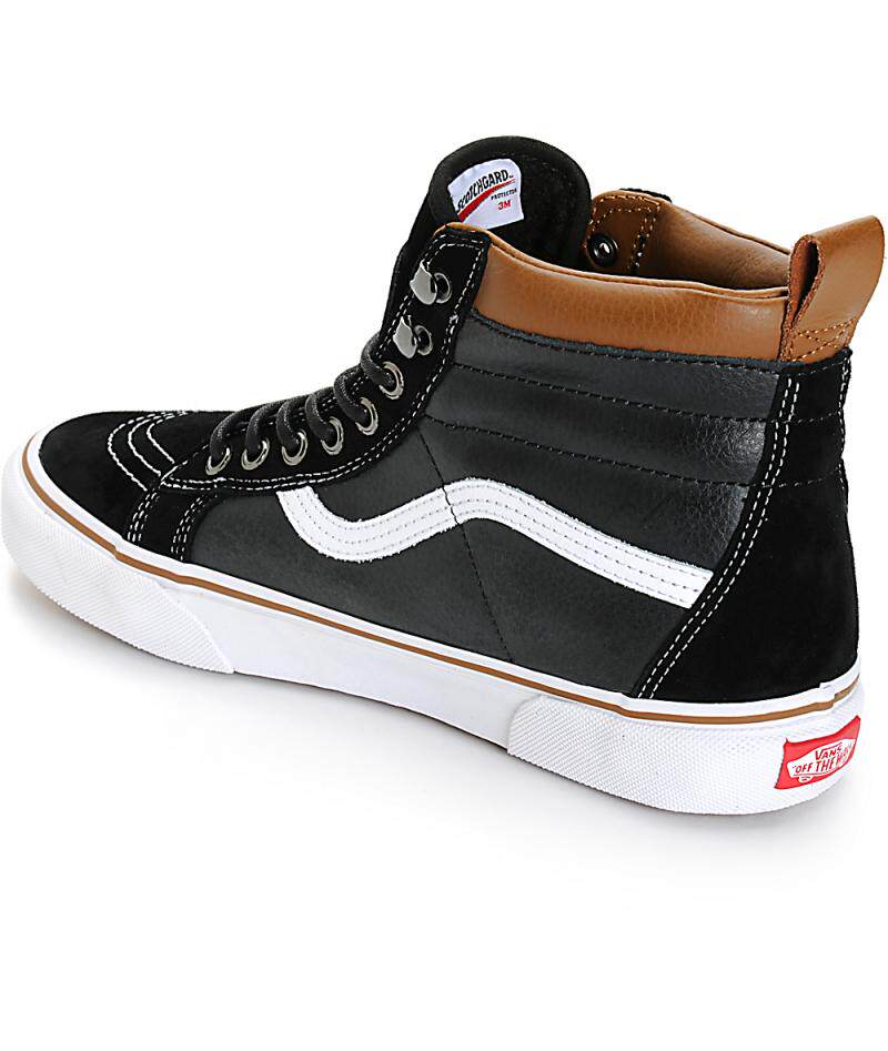 vans男高帮鞋圆系带皮质中性加厚保暖正品299903高帮鞋