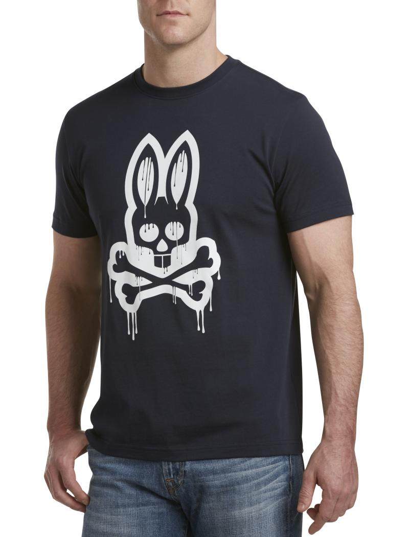 美国直邮psychobunnyd5714加肥加大男装纯棉圆领t恤