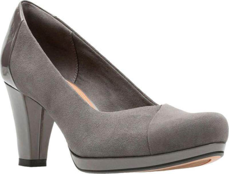 clarks其乐女鞋高跟鞋皮鞋浅口毛皮锥形正品815187单鞋