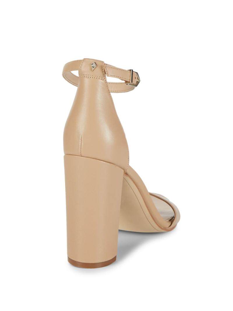 凉鞋samedelman露趾马蹄跟超高跟皮质时装正品时装凉鞋