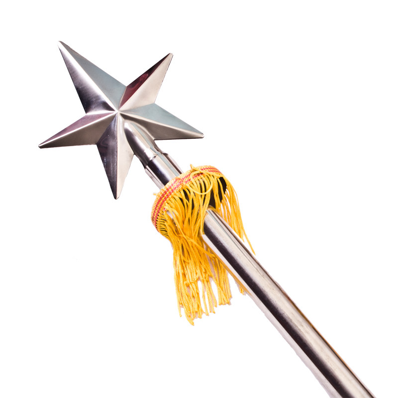 乐器指挥棒军乐队指挥铃鼓号队指挥杆银色五角星指挥棒