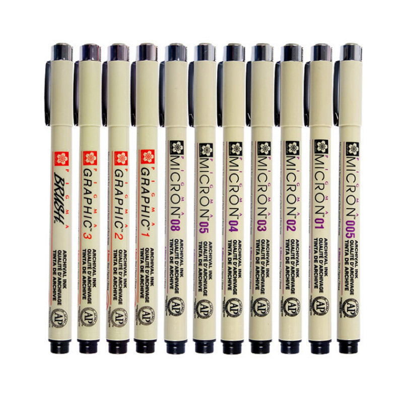 日本樱花sakura针管笔 绘图笔勾线笔墨线笔 手绘漫画设计描边笔