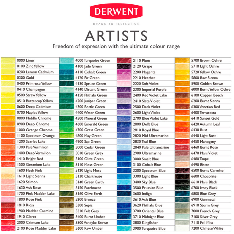 英国得韵derwentartists艺术家油性彩色铅笔120色自选铅笔