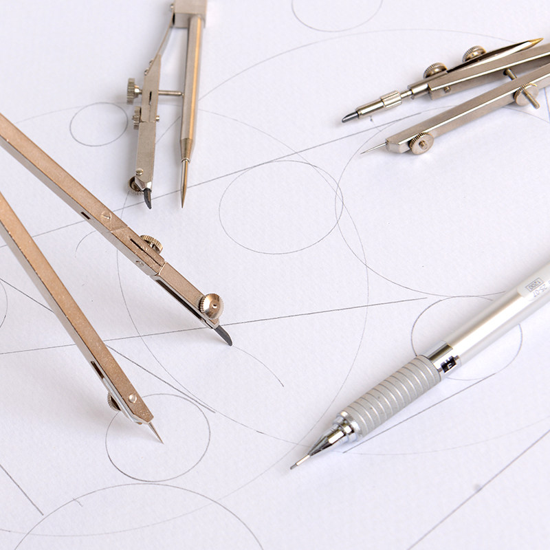 德国红环圆规套装8件centro不锈钢金属绘图设计圆规