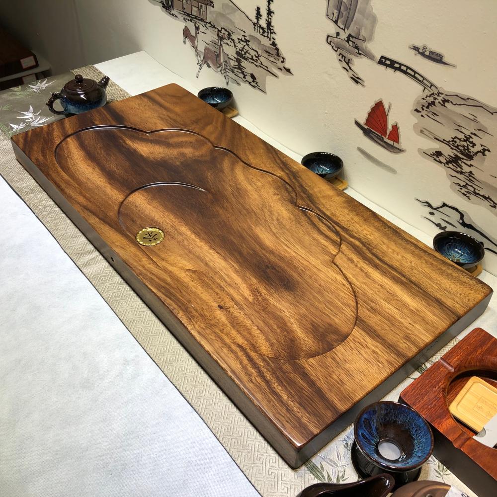 花梨南美胡桃木实木茶盘简约功夫茶海天然整块原木茶盘