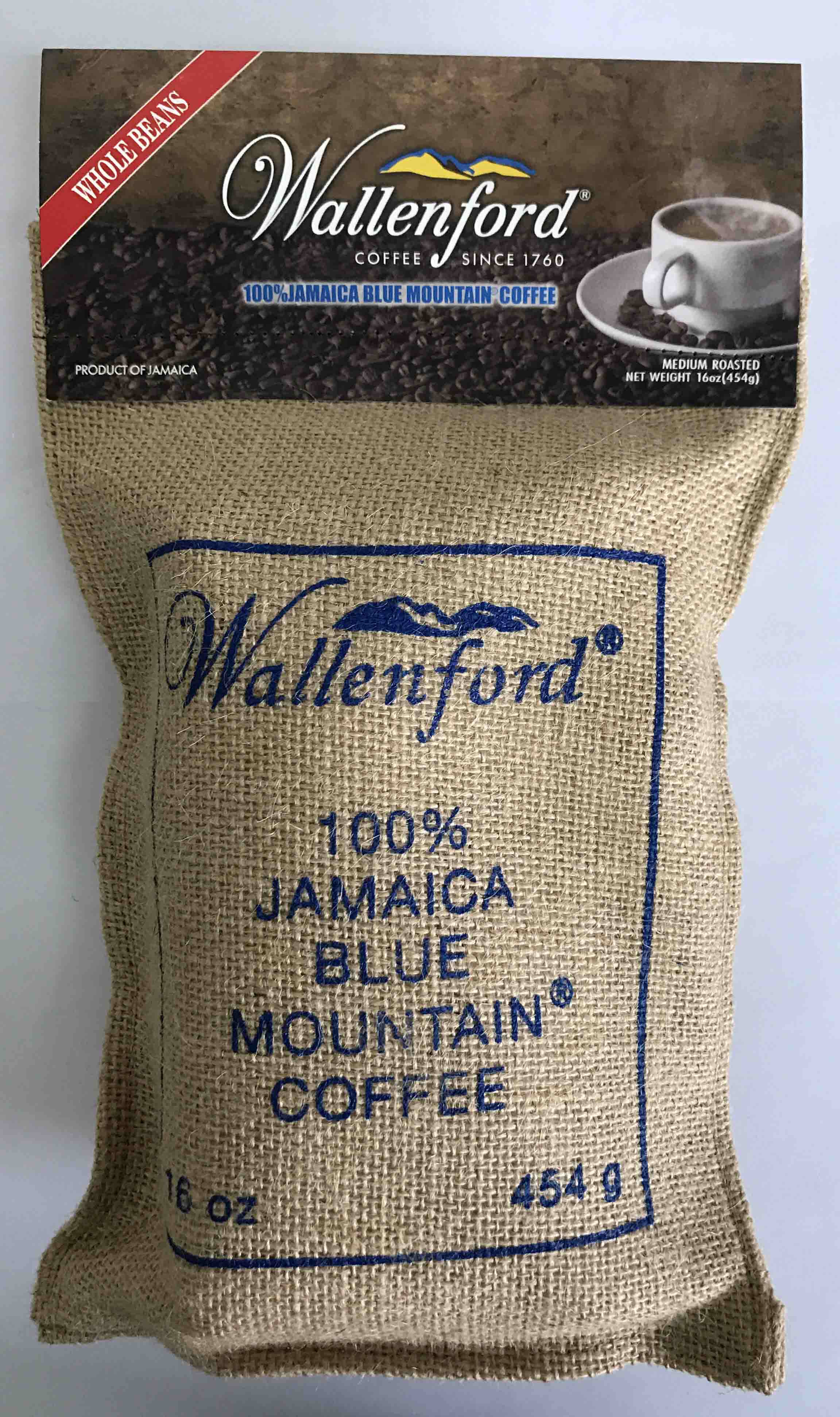 进口商直销 原装进口wallenford㊣沃伦弗德牙买加蓝山咖啡豆 454g