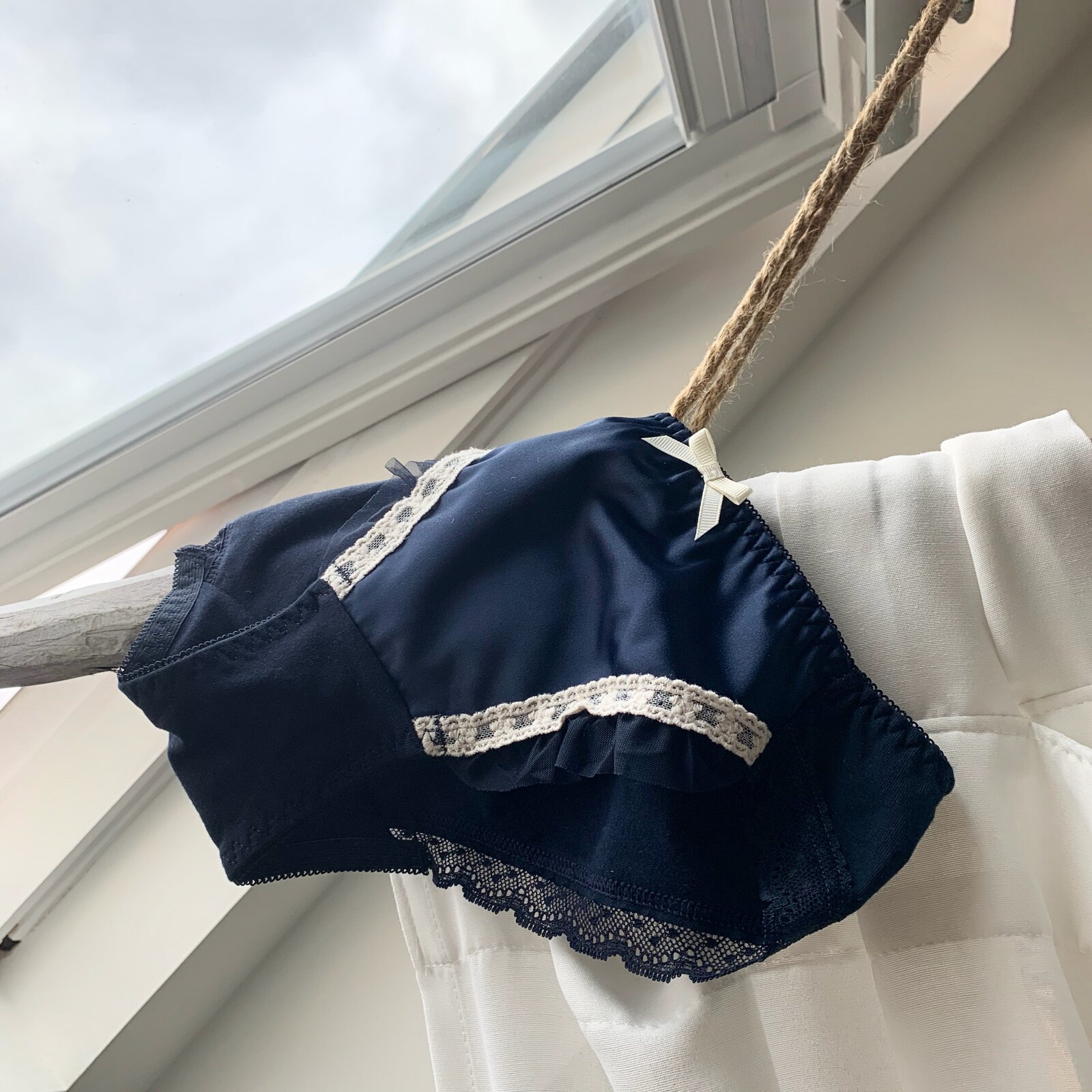 blue sock高贵绸缎感甜美丝滑内裤裆部纯棉舒适色丁面料女低腰