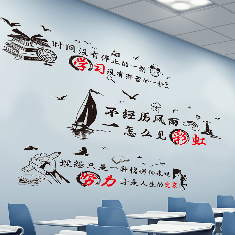 教室高考文化布置装饰励志托管班级贴纸自粘墙贴