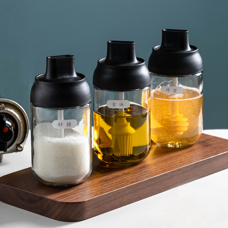 油壶调料盒厨房用品调料罐调味盒油盐罐组合套装玻璃油瓶家用收纳