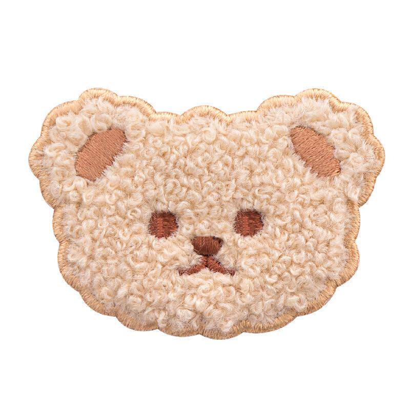 自粘款秋冬徽章胸针贴纸补丁刺绣新款小熊可爱胸针