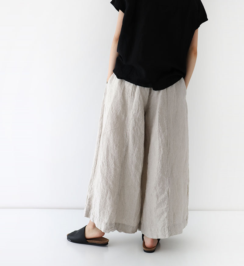 包邮日本代购 veritecoeur 经典系列上质亚麻百搭裙裤日本制