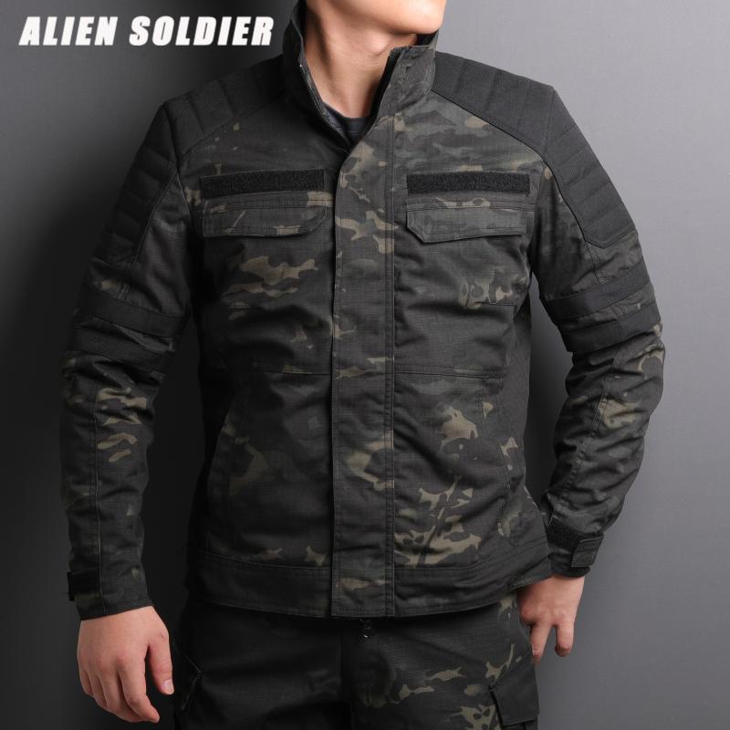 异种兵修身迷彩战术夹克外套男秋冬工装潮帅气机车军迷户外衣服饰