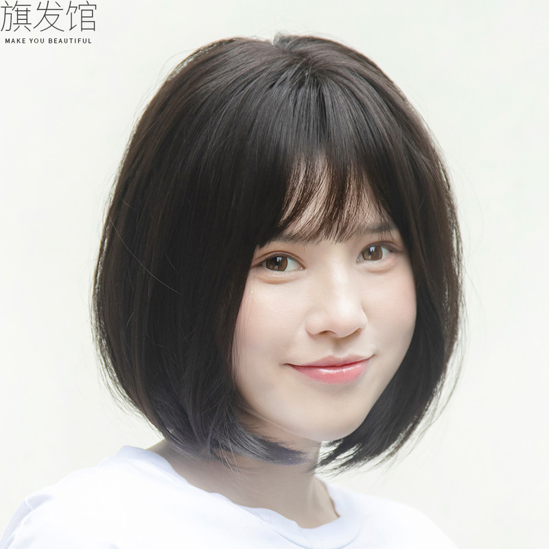 假发女短发自然蓬松修饰圆脸新式发套锁骨发波波头bobo头顶补发片