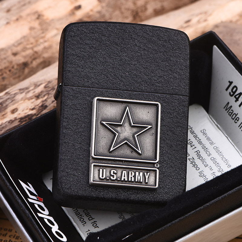 之宝zippo正品打火机1941复刻裂漆陆军徽章28583zippo
