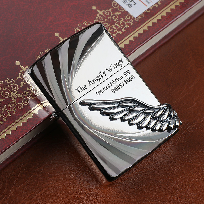 正品zippo打火机天使之翼限量编号金色翅膀贴章幻影zippo