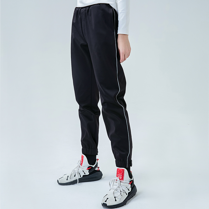 秋冬户外软壳冲锋裤女加绒防水防风抓绒宽松登山休闲束脚运动卫裤