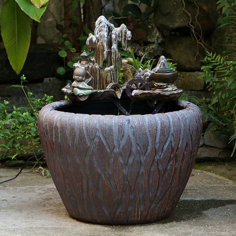 鱼缸景德镇陶瓷养鱼盆阳台大室外复古金鱼缸大号荷花桌面缸