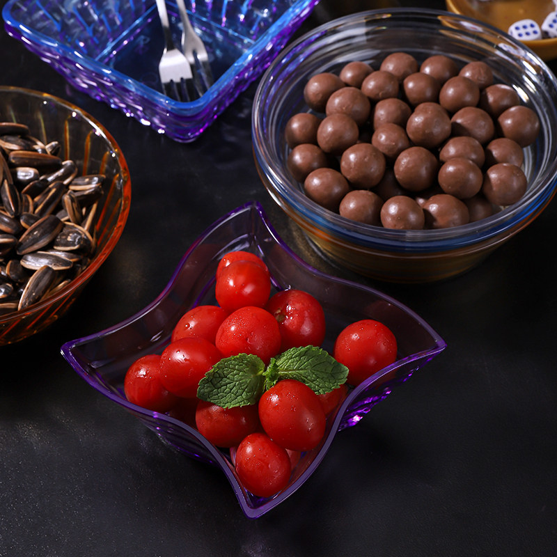 果盘亚克力水果ktv专用小吃酒吧零食干果塑料碟