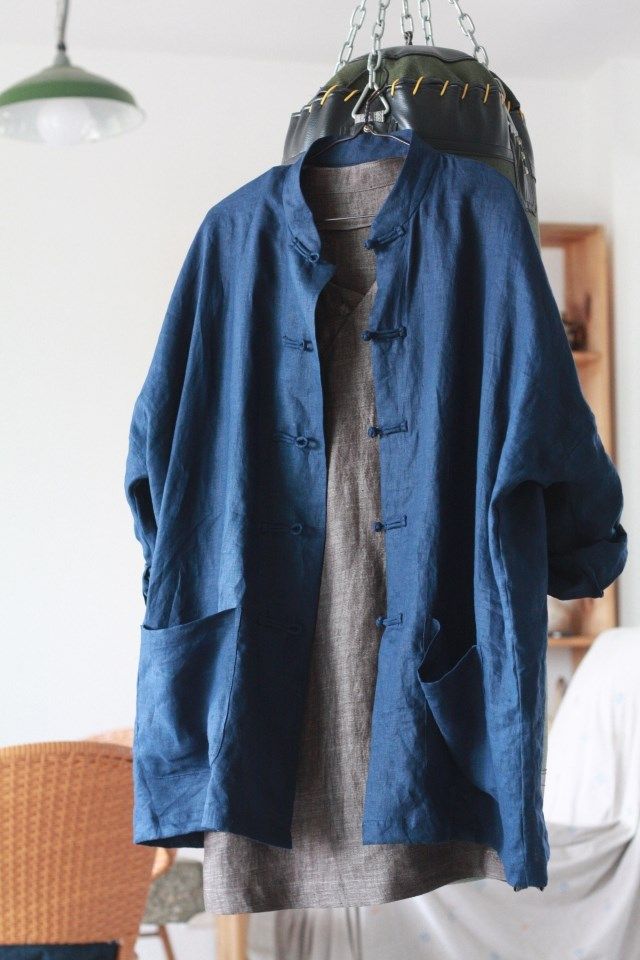 中式超宽宽松大码上衣原创棉麻对襟唐装大褂短外套