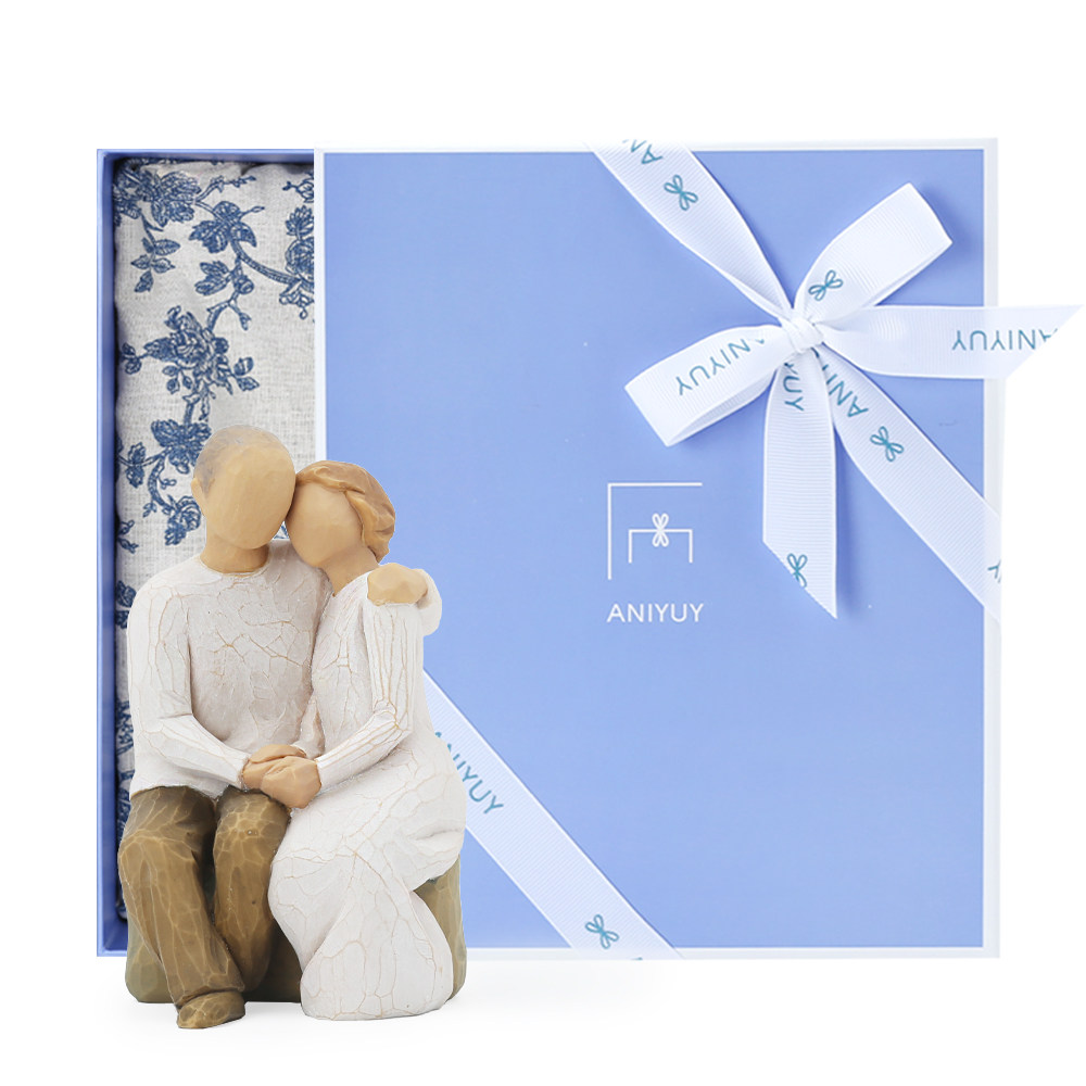 礼物美国willowtree亲情祖父母一家人雕像礼盒盒装摆件