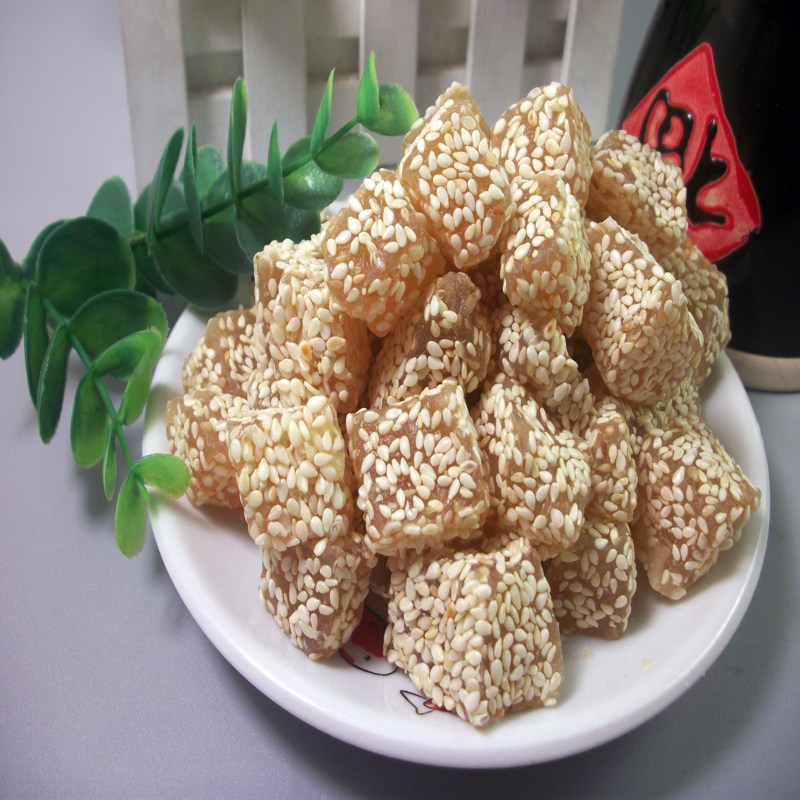 芝麻潮汕特产明糖圆软糖潮州美食传统手工麻糖传统中式糕点