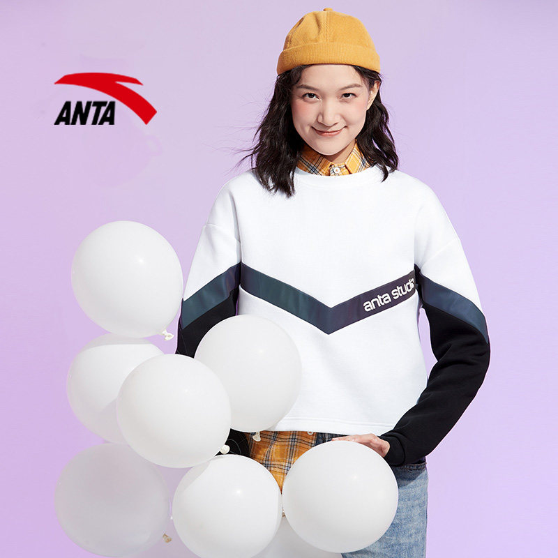 安踏女装卫衣2021春秋秋季新款休闲服运动上衣运动卫衣