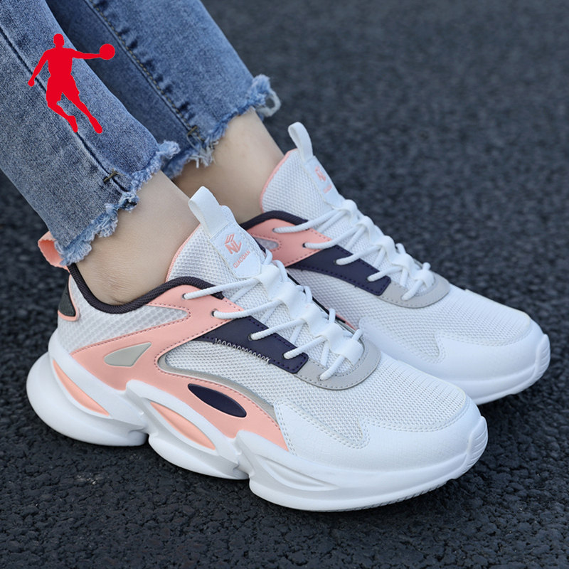 乔丹女鞋运动鞋2021秋季新款网面透气休闲鞋老爹跑步鞋