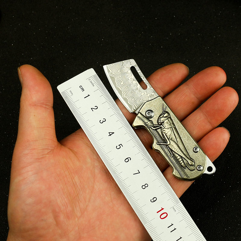 大马士革vg10折叠小刀小号迷你随身身高硬度创意其他户外刀具