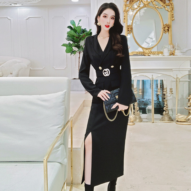 > missfly飞姐定制 > 时尚开叉御姐风西装裙秋装2020年新款女名媛职业