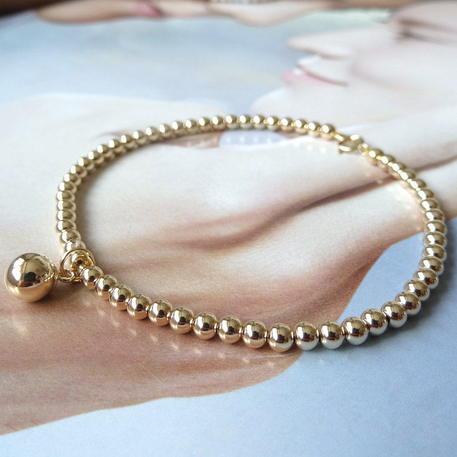 脚链情意女款手链好运转运吊珠圆球浓浓金脚链脚链