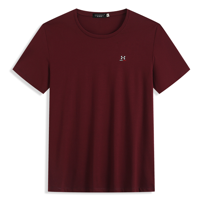 加肥加大男圆领短袖T恤加大码男装宽松休闲莫代尔棉T恤衫胖子半袖