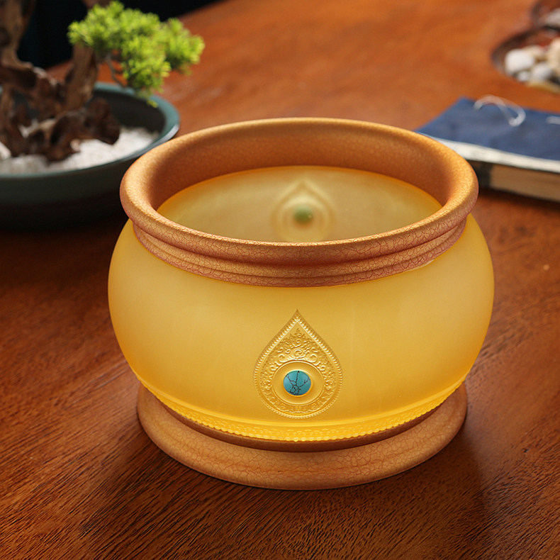 香炉佛堂佛前供炉纯铜古法琉璃财神贡炉熏香香熏灯炉