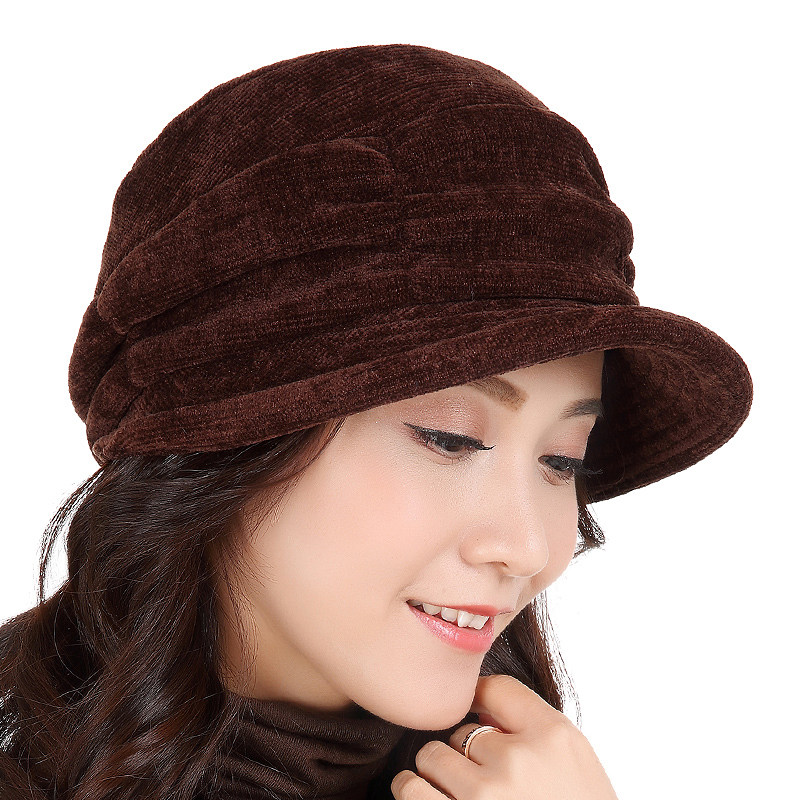 依鸽 优雅日系布帽子女式冬天时尚洋气 秋冬季礼帽女百搭新款8133