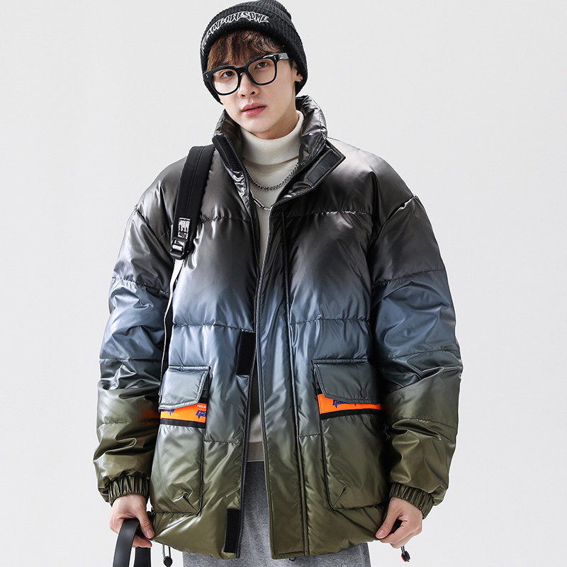 蒙口加厚外套鸭绒白鸭绒保暖羽绒服棉服时尚立领羽绒服