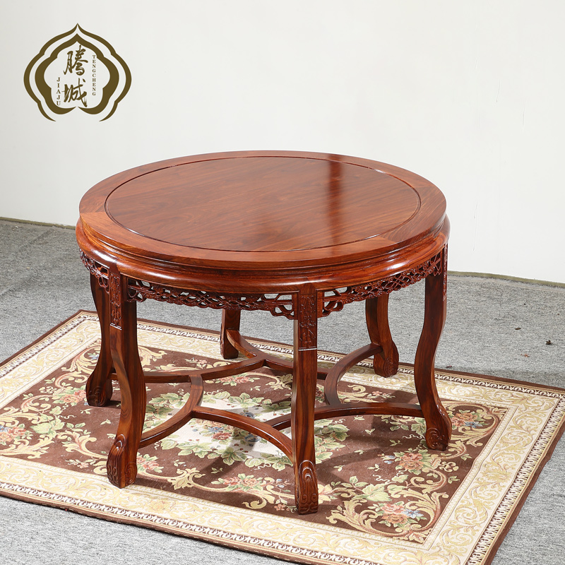 餐桌红木圆餐实木家用中式花梨刺猬紫檀明式实木餐桌