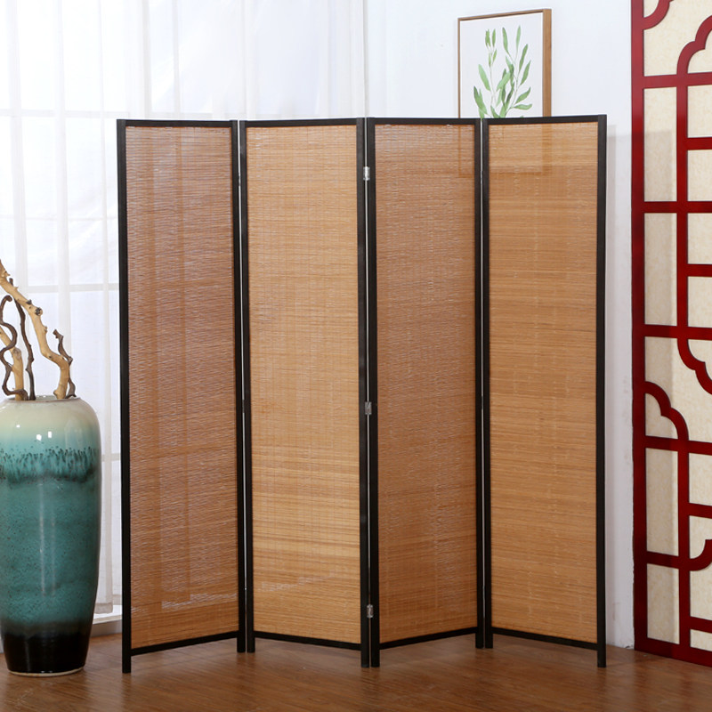 中式实木客厅隔断竹子屏风简易折叠卧室遮挡折屏