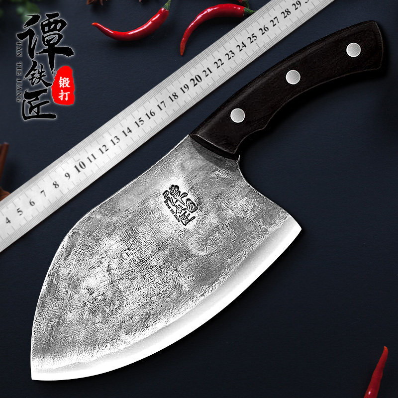 谭铁匠锰钢两用砍切户外家用杀鱼刀切菜切肉菜刀菜刀