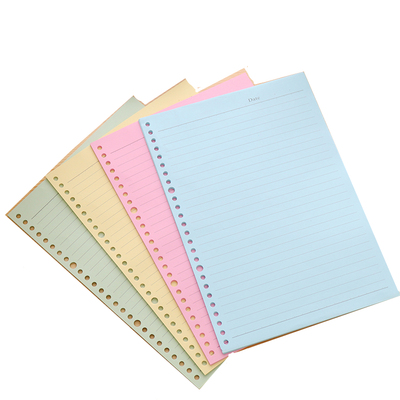 杰仪加厚b5/26孔彩色笔记本活页纸四色内芯活页纸替换内页80张