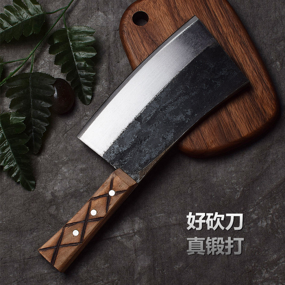 手工锻打砍骨刀加厚重型斩骨刀剁骨刀骨头轨道鞍钢斩骨刀