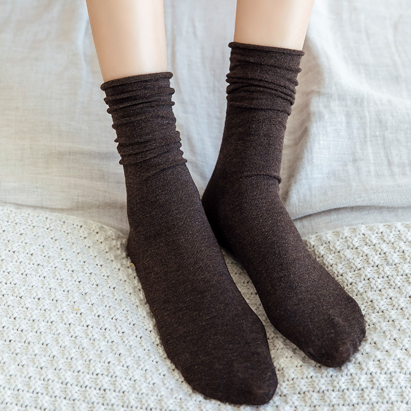 芦荟棉润肤养足女士春秋天超薄款夏季无跟纯色百搭中筒堆堆丝袜子