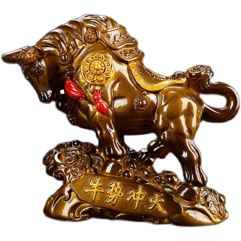 包邮变色茶宠生肖牛势冲天招财转运办公前台茶宠摆件