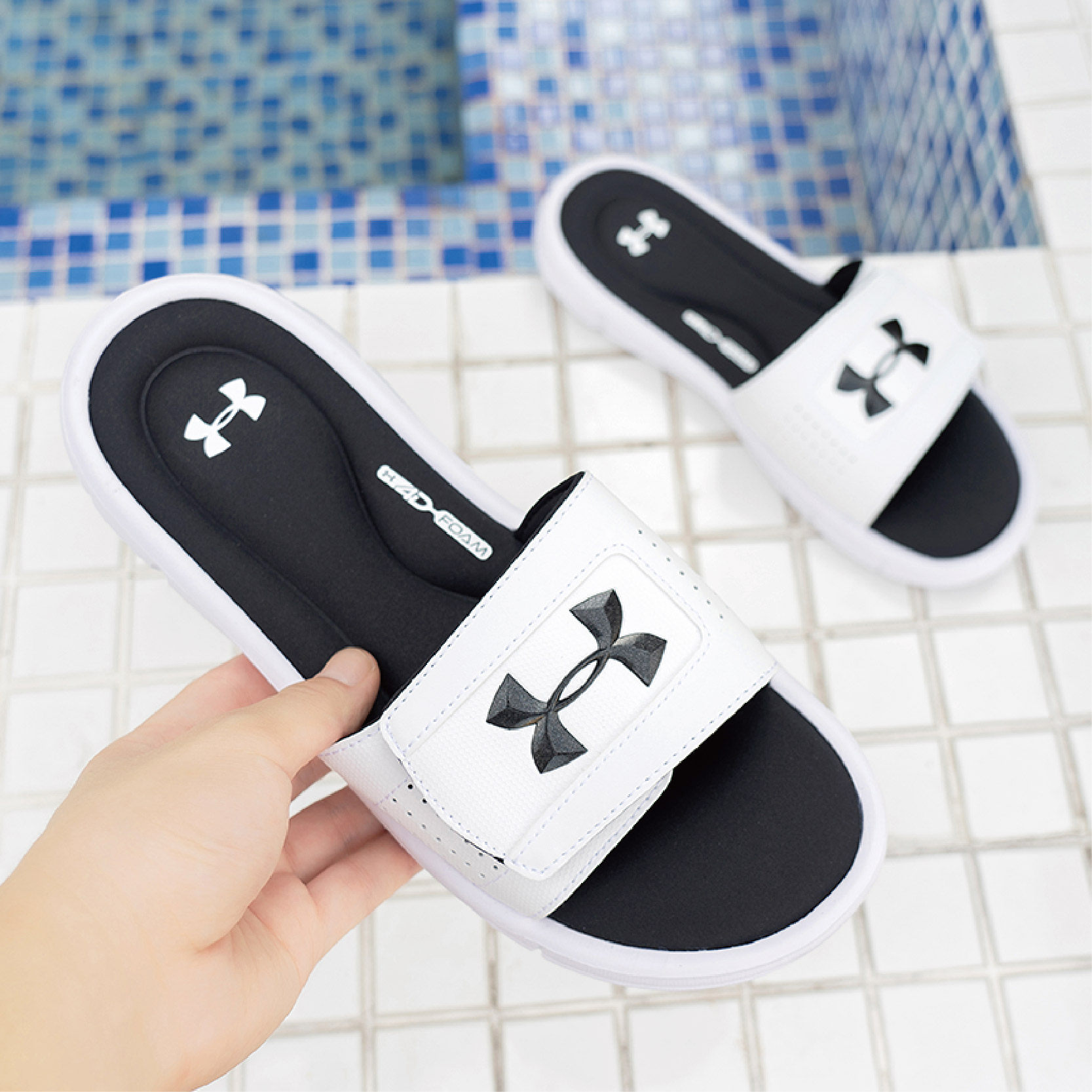 直播专享断码清仓退换安德玛运动休闲男款拖鞋1287318运动拖鞋