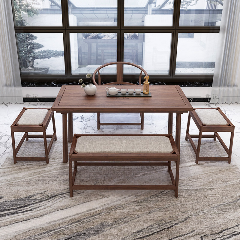 茶桌家用中式新中式茶室实木喝茶胡桃木简约茶台茶几